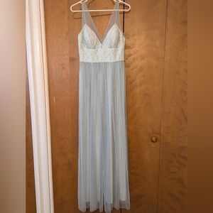ANTHRO Hitherto BHLDN Sage Brit Lace Chiffon Dress Size 4 Anthropologie
